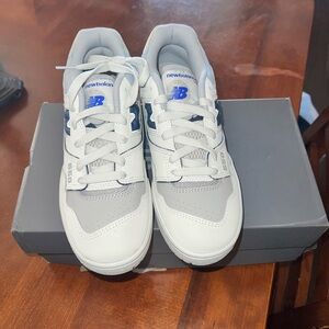 New Balance White and Gray Sneakers with Breathable Mesh